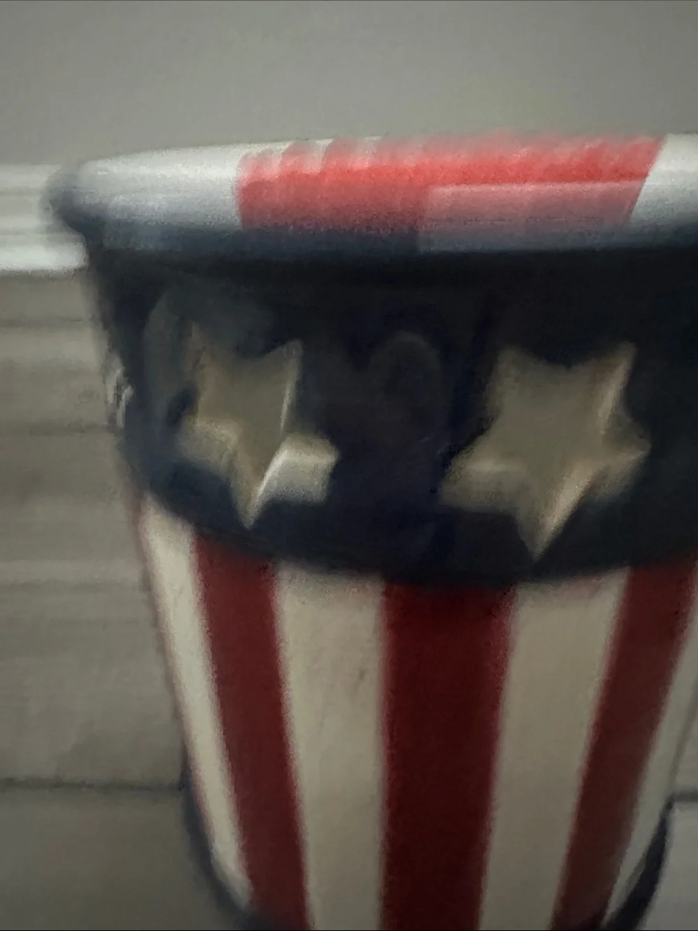 Yankee Candle Red White and Navy Star Stripe Ceramic Candle Holder